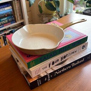 Vintage Descoware Yellow Enamel Cast-iron Skillet